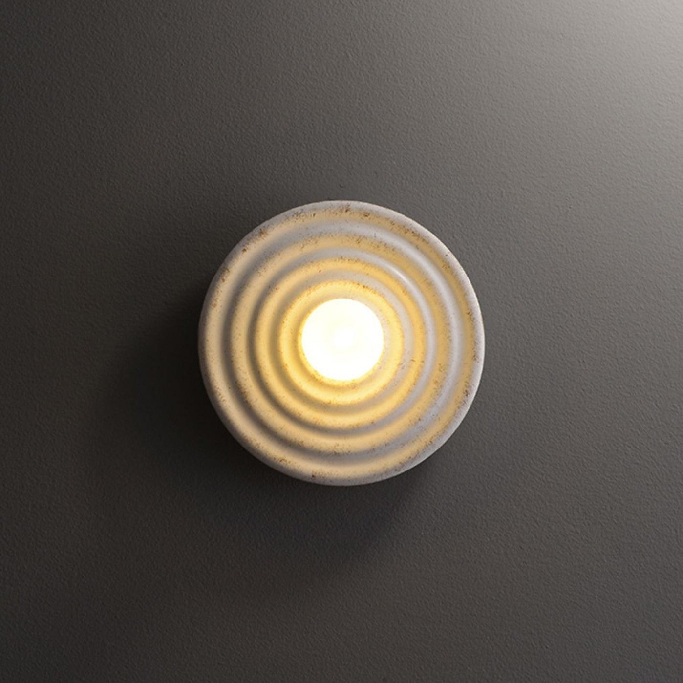 Wall Lamp Rippled Resin Round Shade Gentle Glow for Modern Spaces - Letslighting