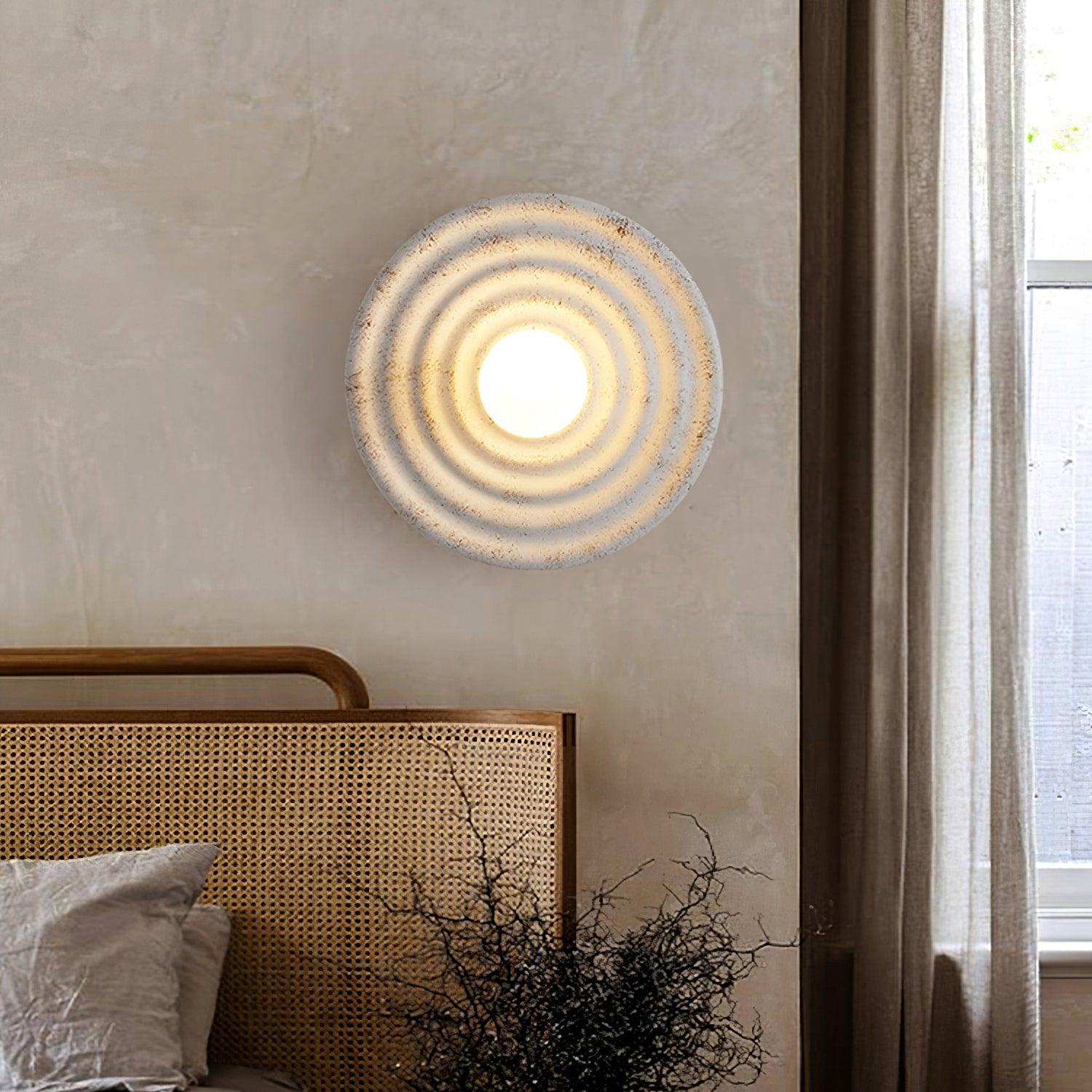 Wall Lamp Rippled Resin Round Shade Gentle Glow for Modern Spaces - Letslighting