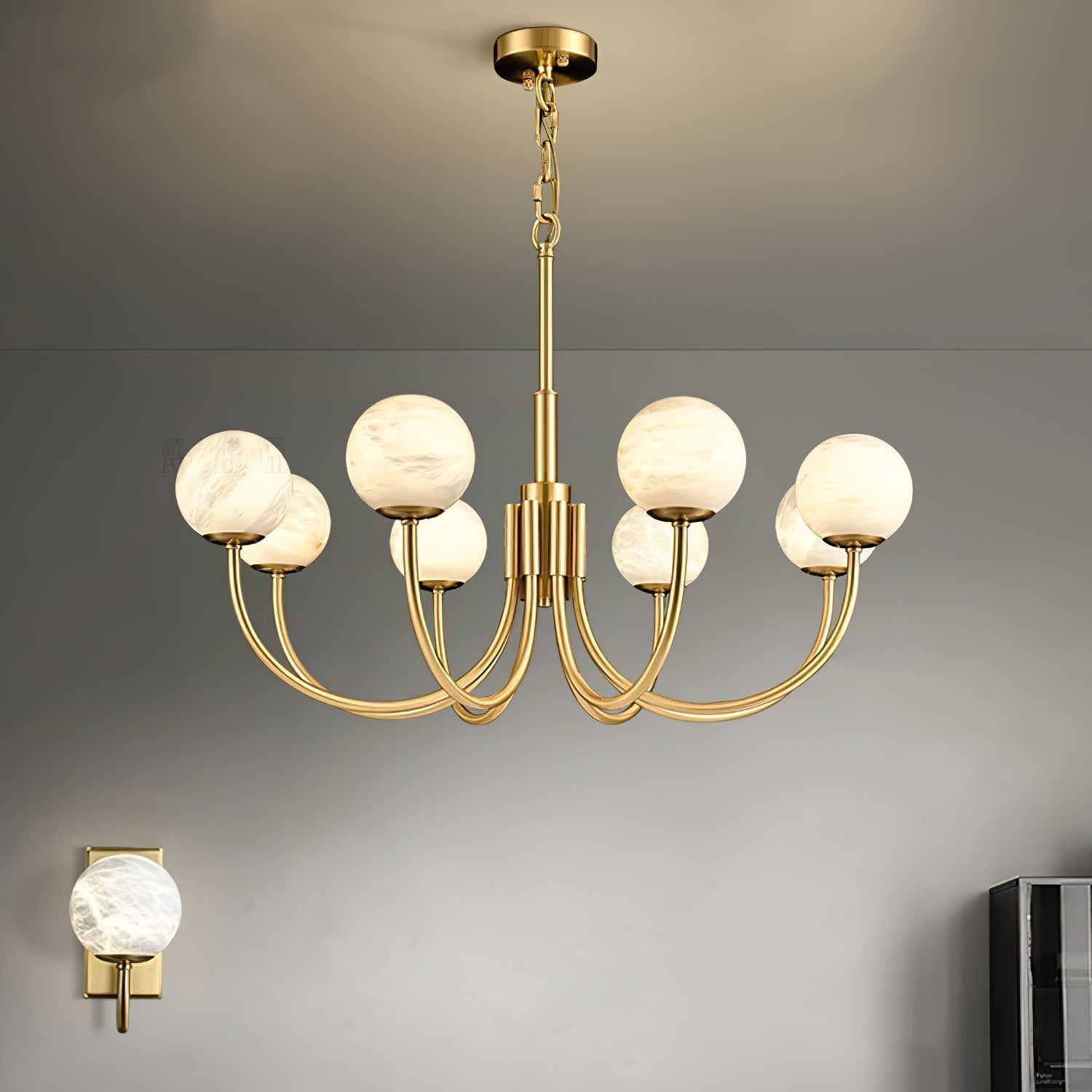 Alira Vintage Alabaster Chandelier Light - Letslighting