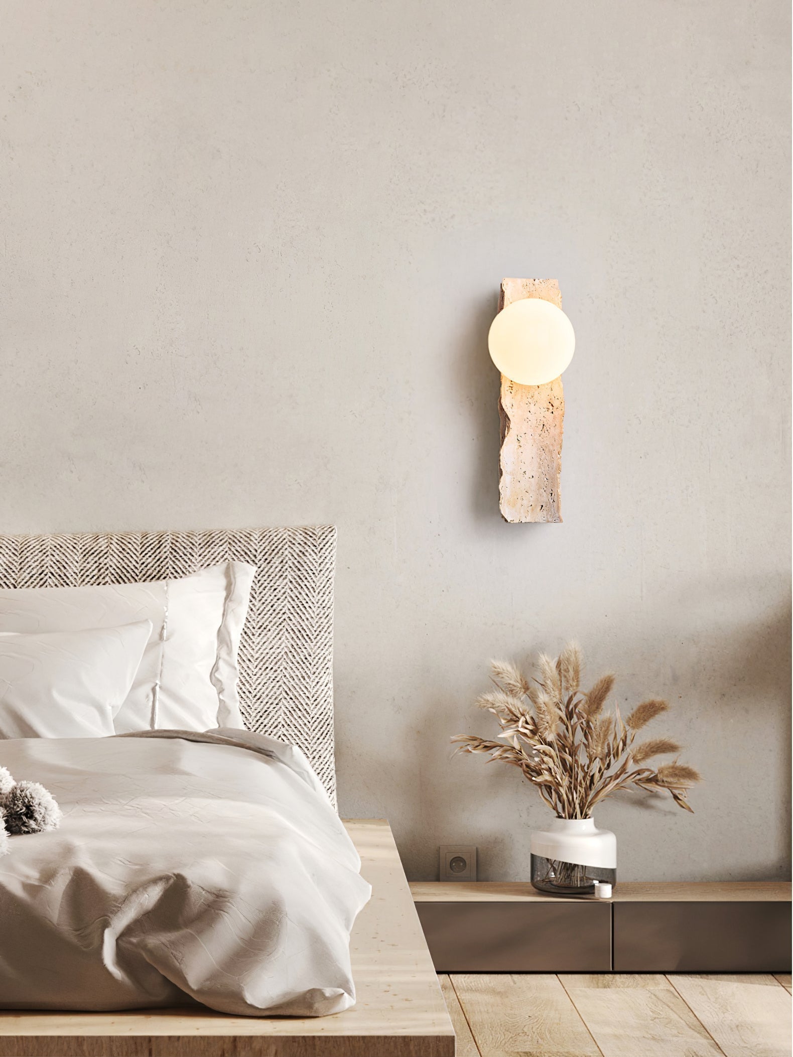 Elnoren Organic Travertine Wall Light - Letslighting