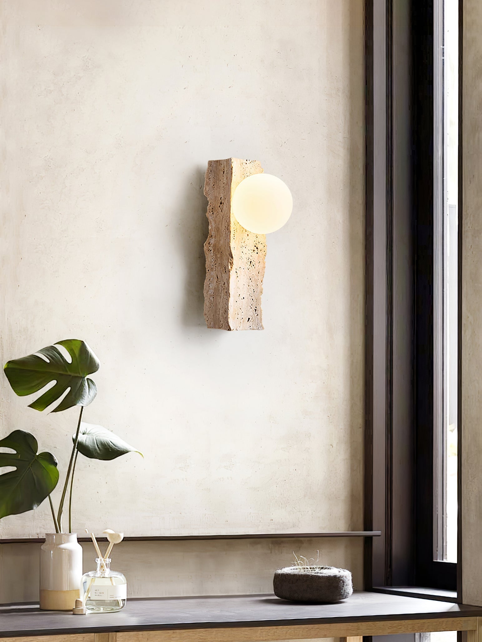 Elnoren Organic Travertine Wall Light - Letslighting