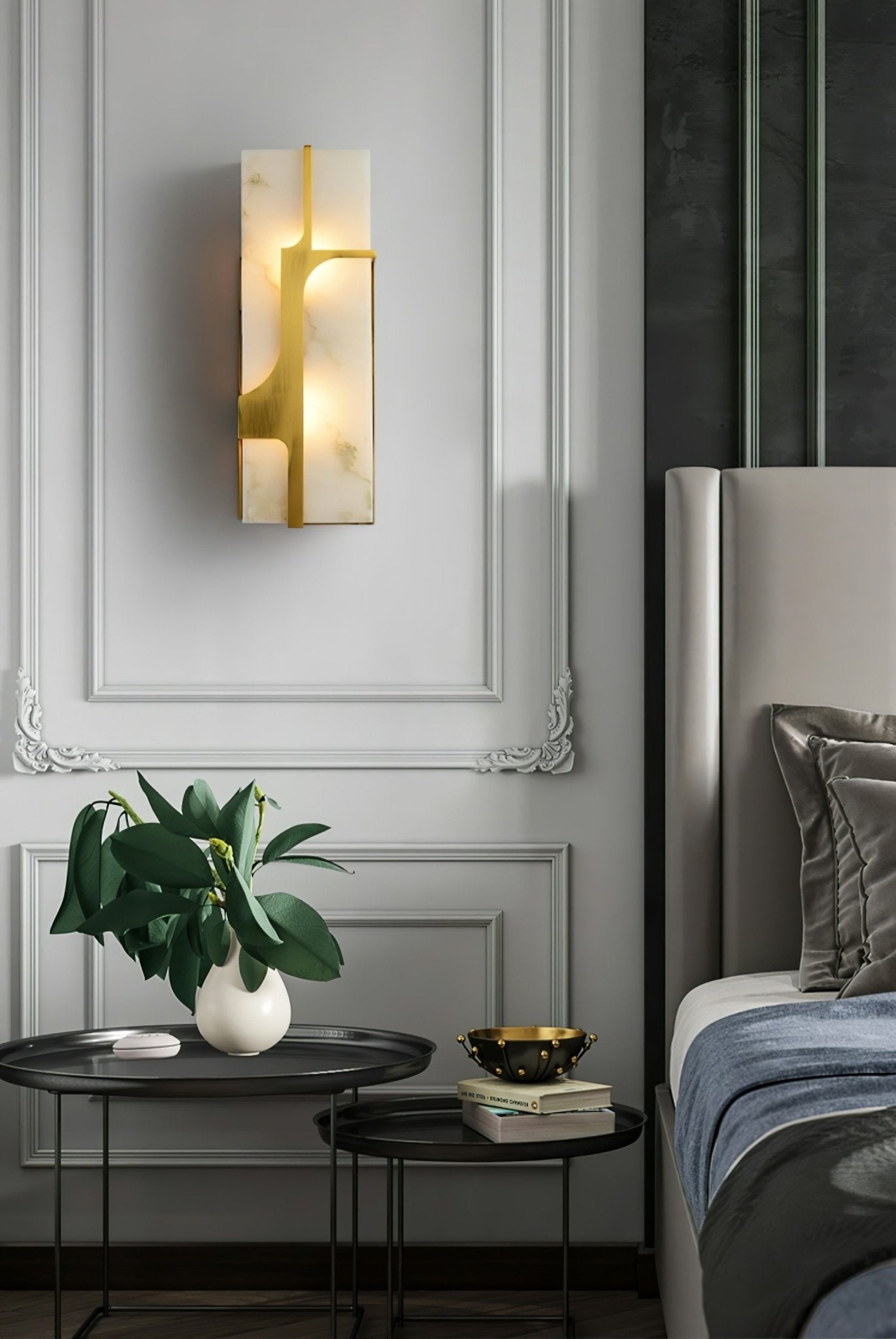 Ocarionis Geometric Alabaster Wall Light - Letslighting