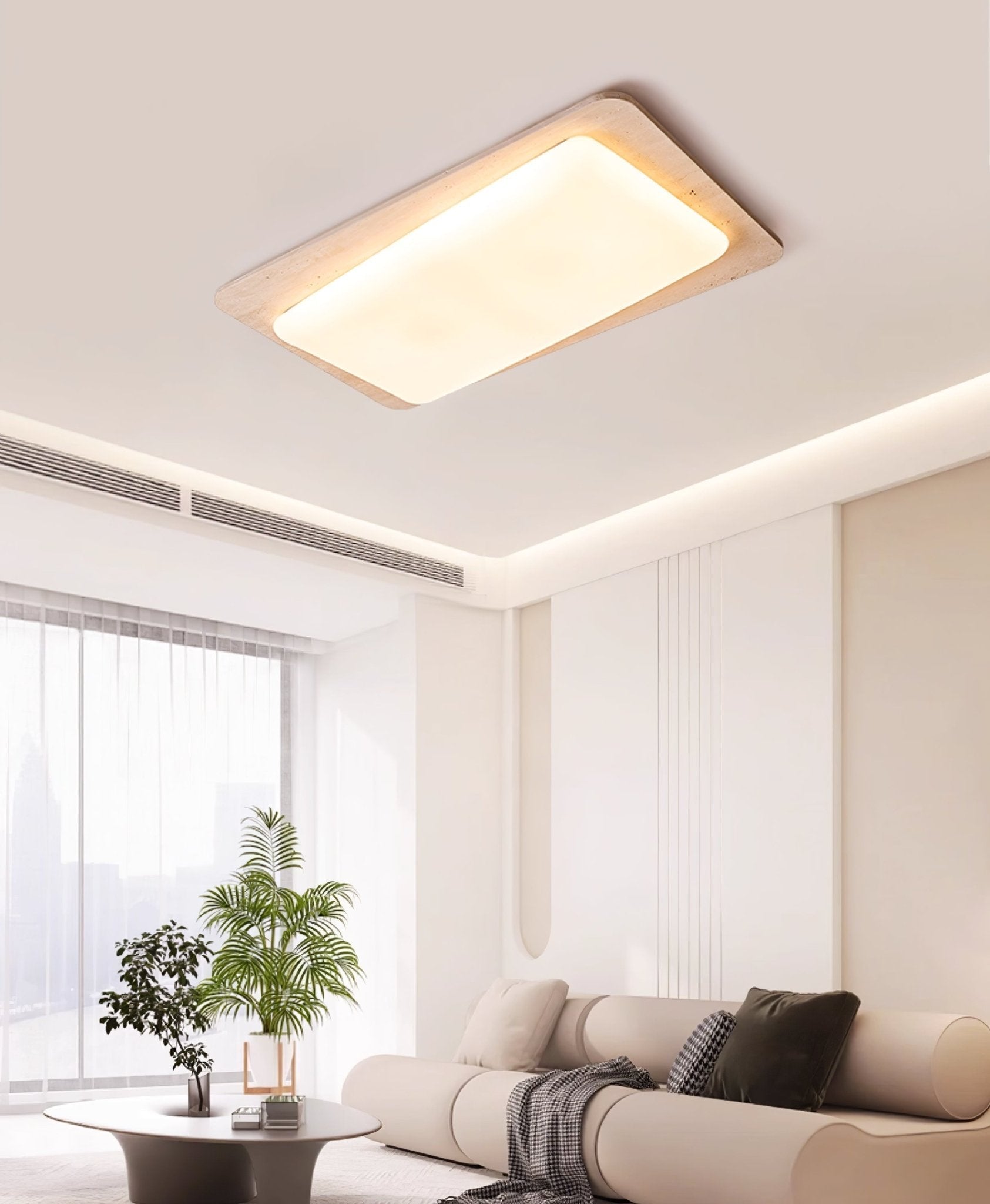 Aurilith Plafonnier Minimaliste en Travertin