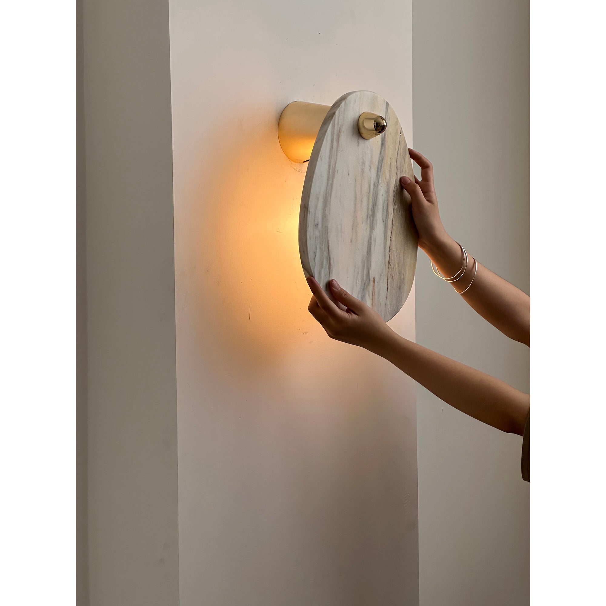 Norduvys Modern Luxurious Metal Marble Wall Lamp - Lamp Copper