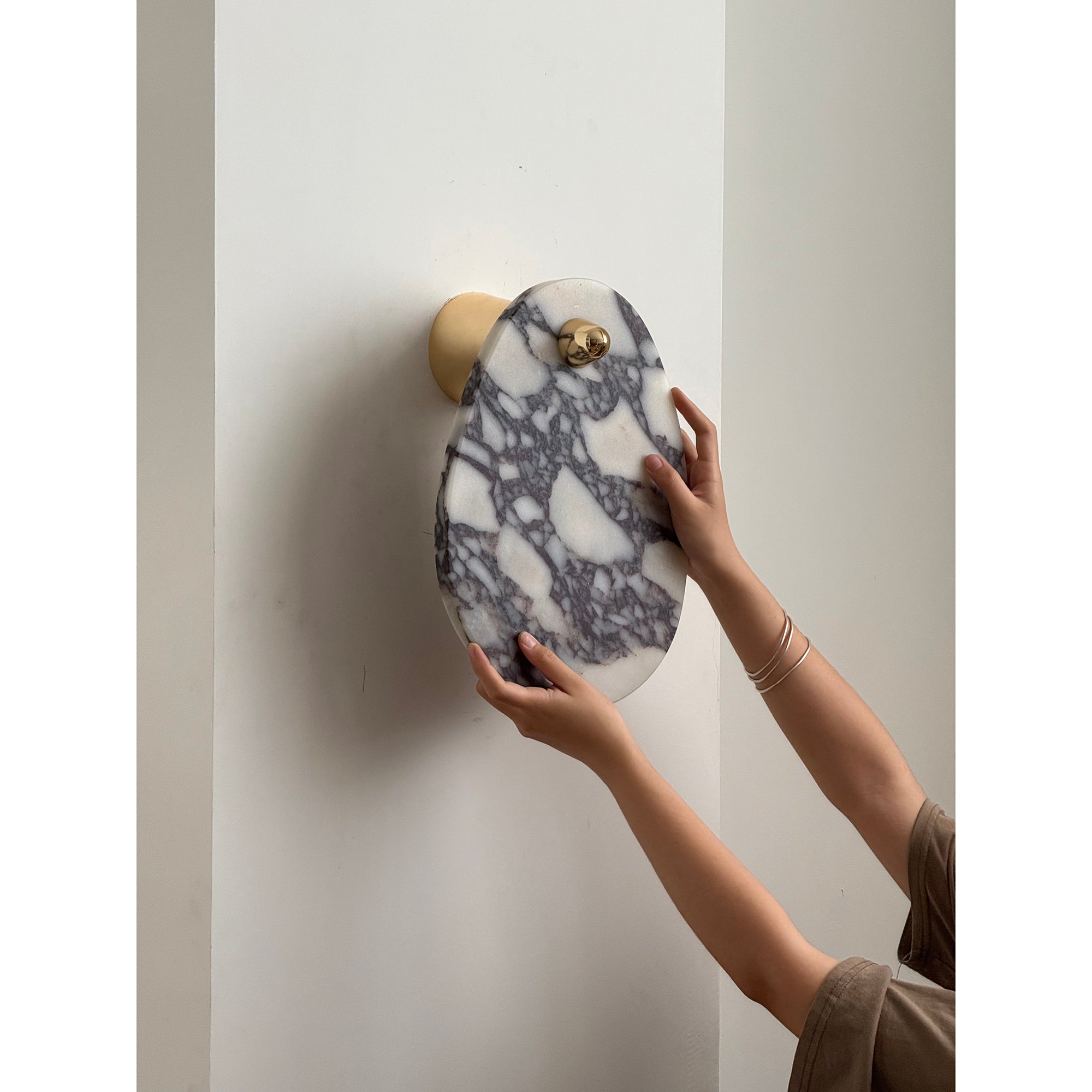 Norduvys Modern Luxurious Metal Marble Wall Lamp - Lamp Copper