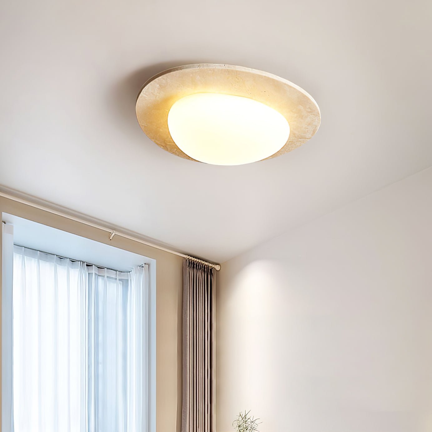 Orlaeisra Circular Travertine Ceiling Light - Letslighting