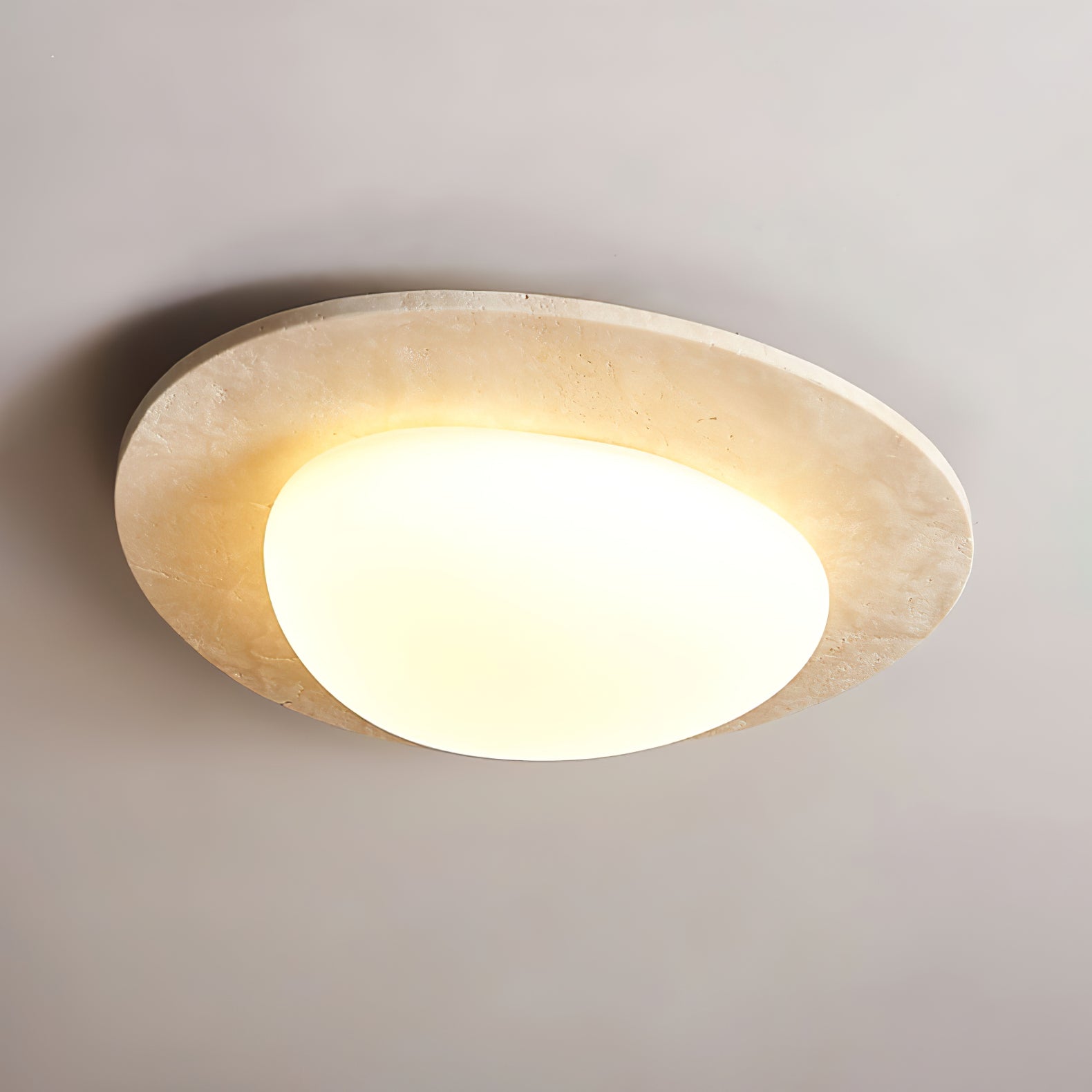 Orlaeisra Circular Travertine Ceiling Light - Letslighting