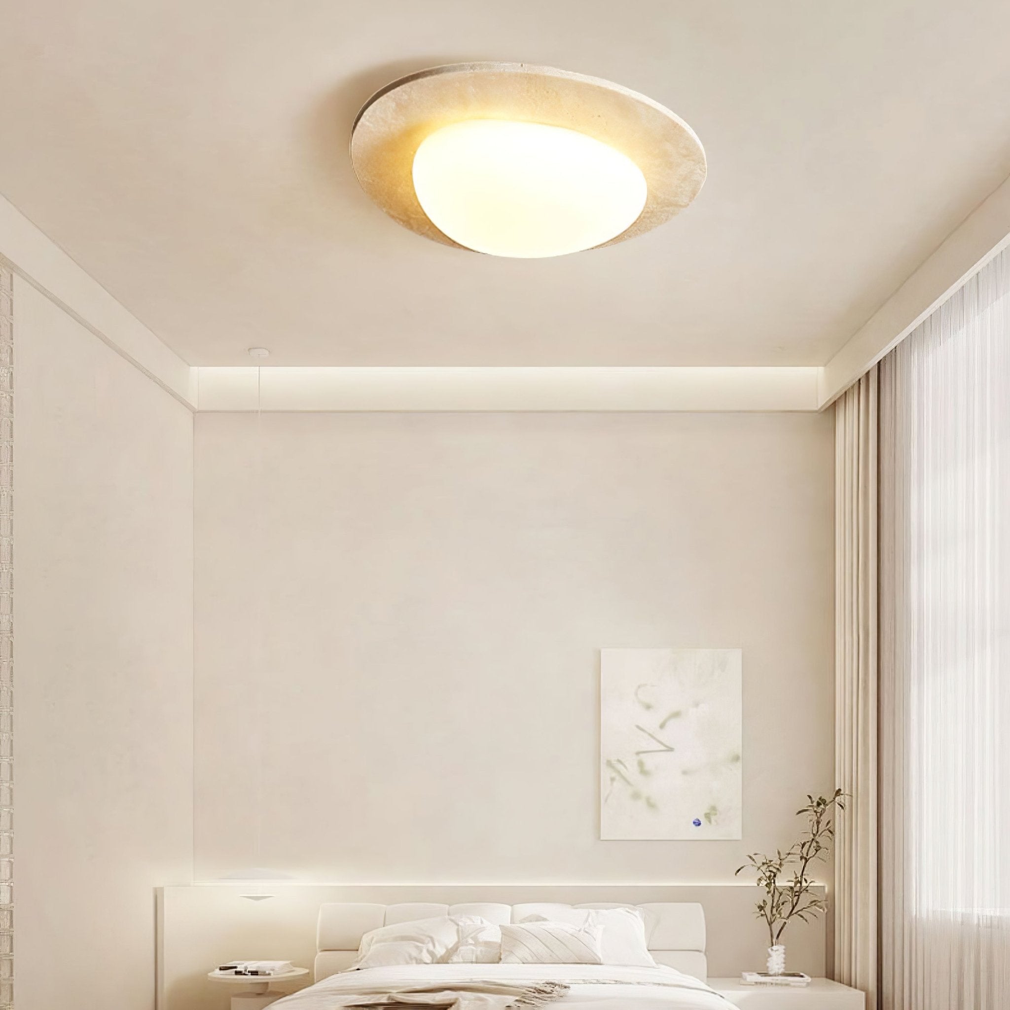 Orlaeisra Circular Travertine Ceiling Light - Letslighting