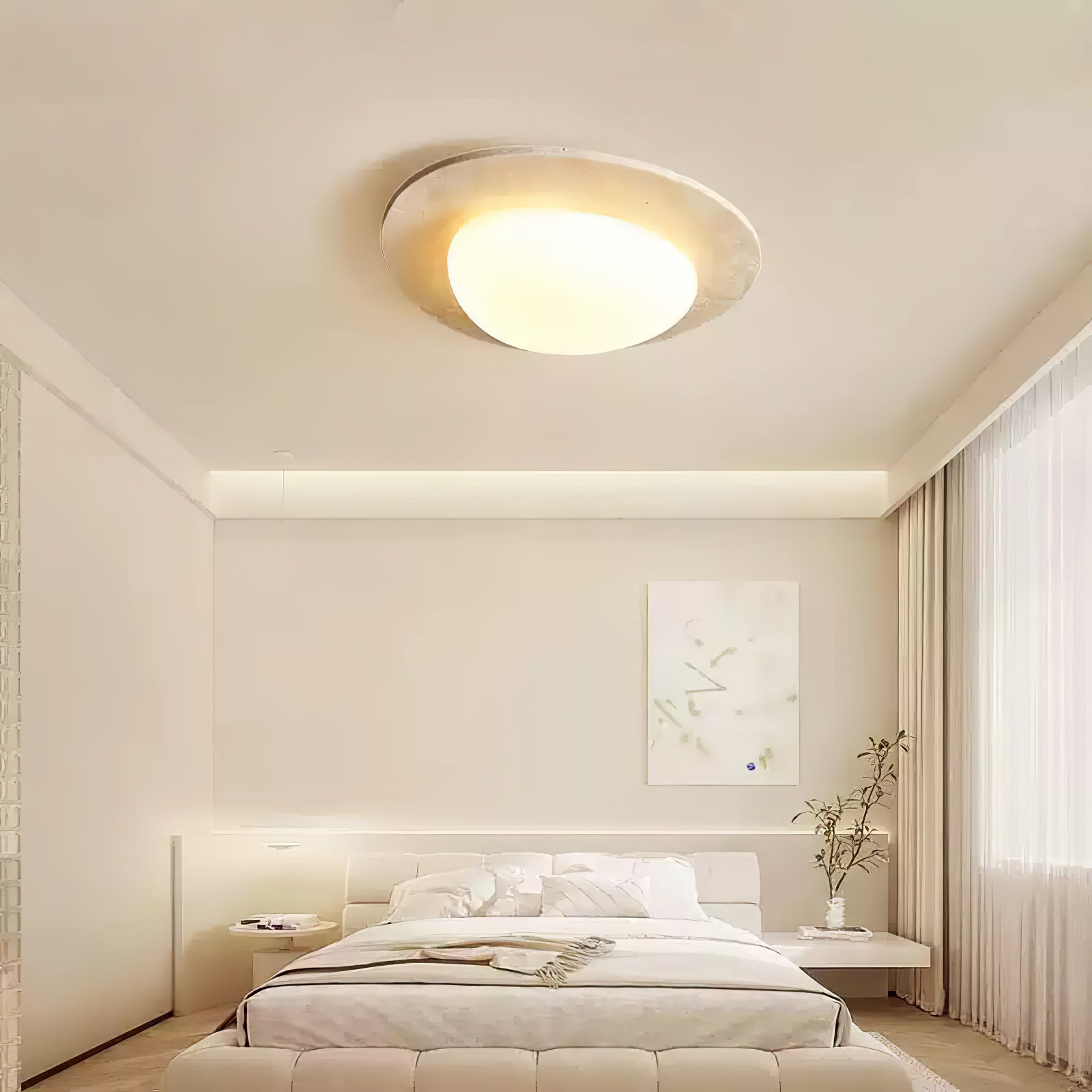 Orlaeisra Circular Travertine Ceiling Light - Letslighting
