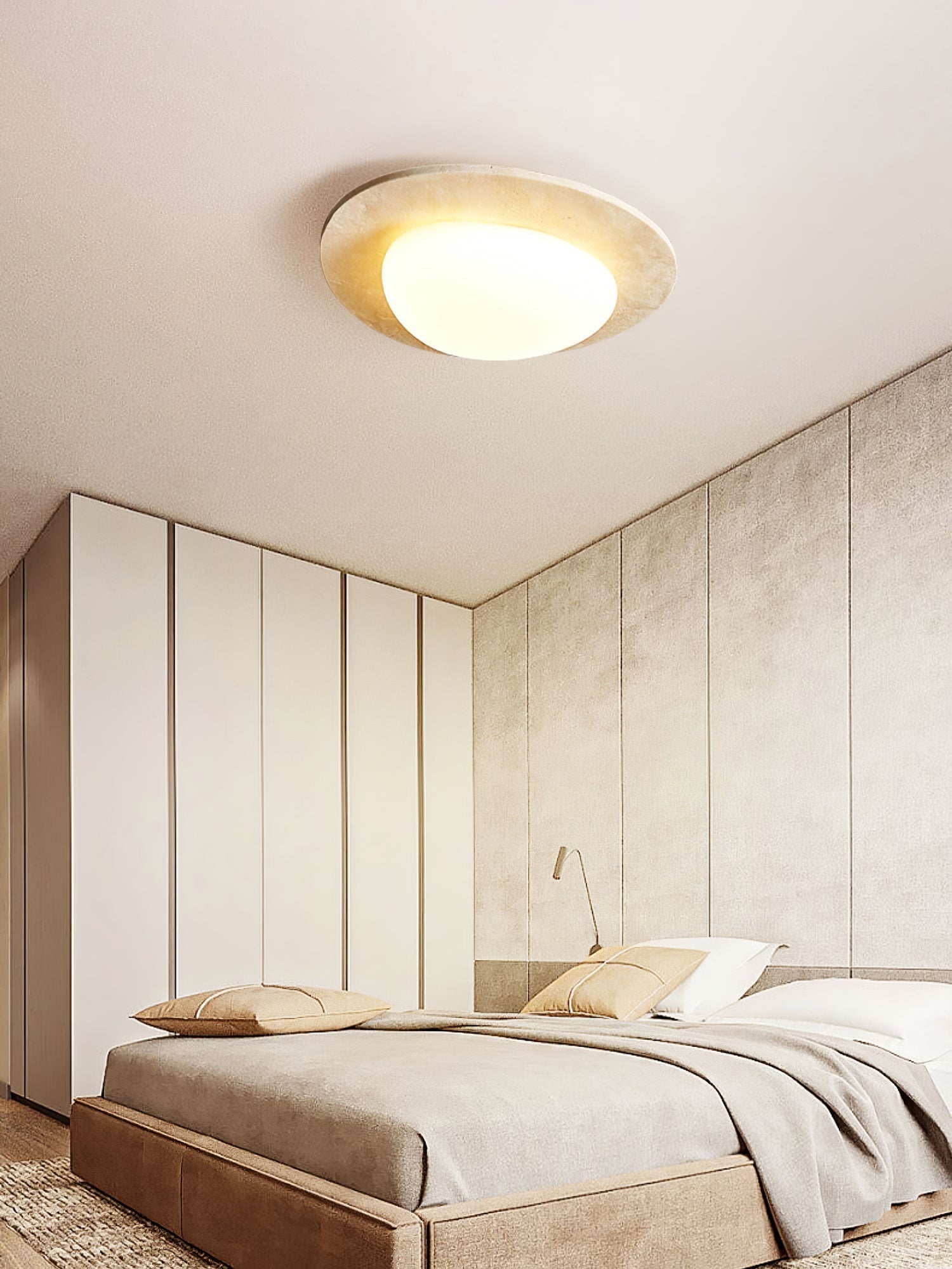 Orlaeisra Circular Travertine Ceiling Light - Letslighting