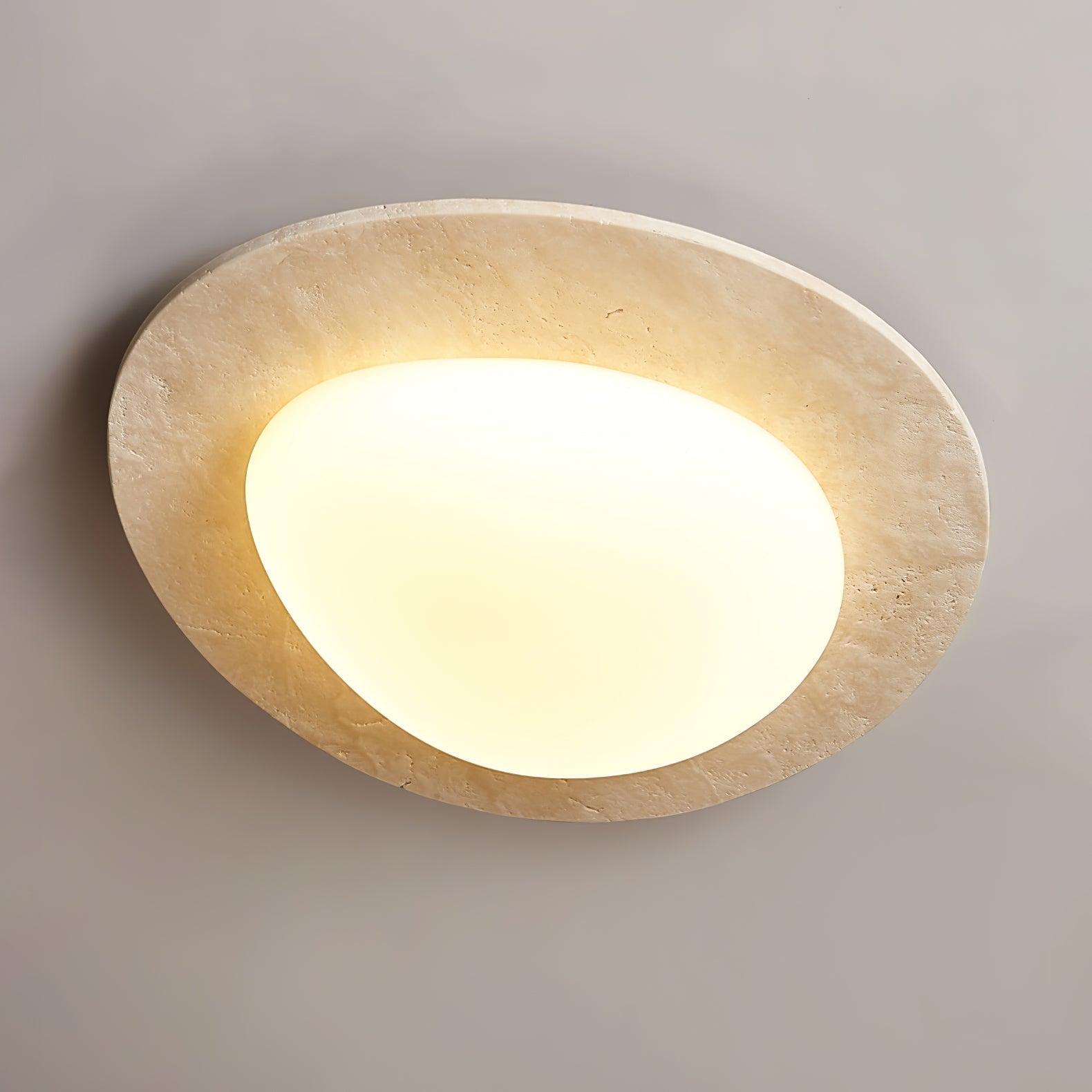 Orlaeisra Circular Travertine Ceiling Light - Letslighting
