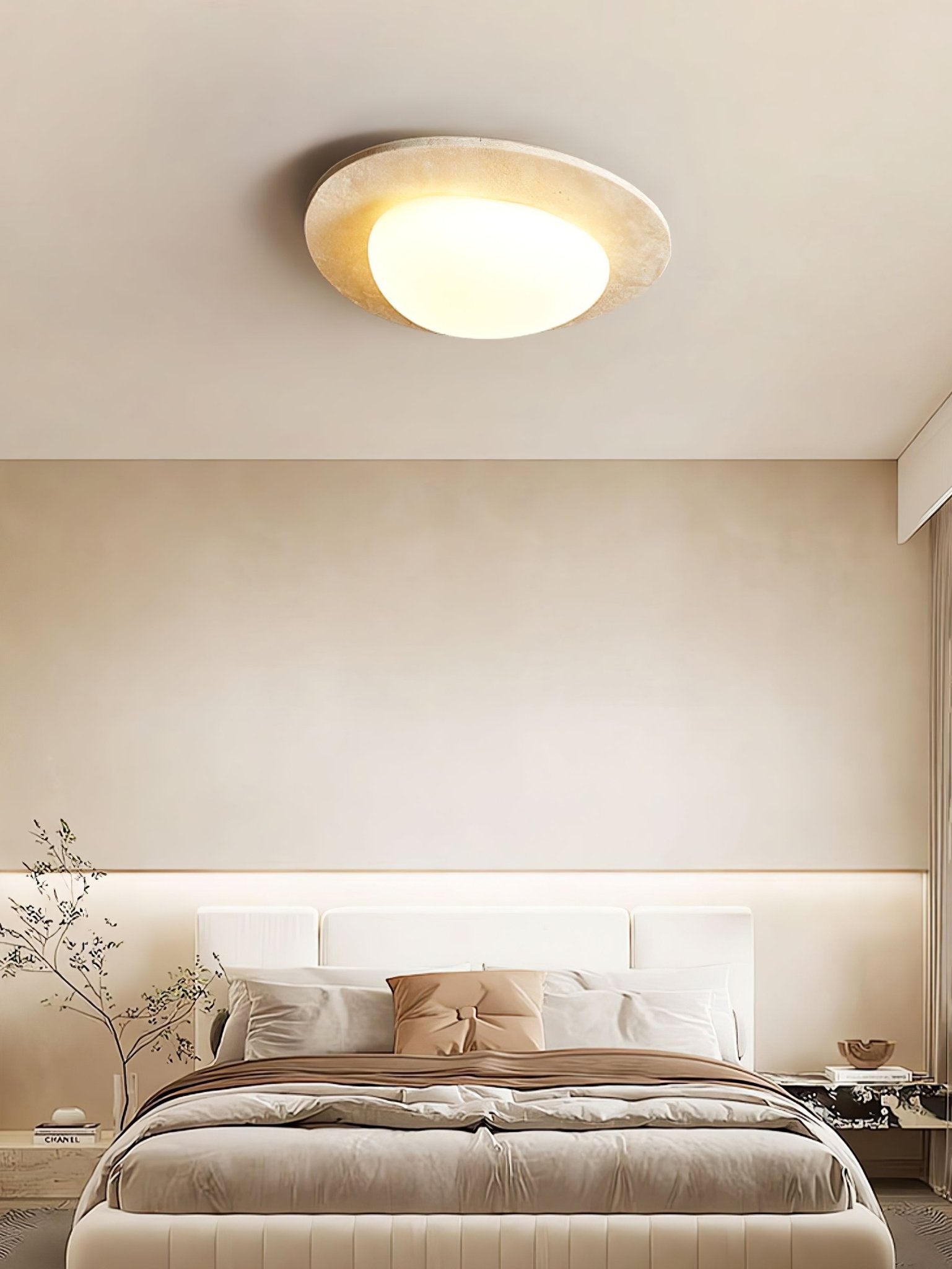 Orlaeisra Circular Travertine Ceiling Light - Letslighting