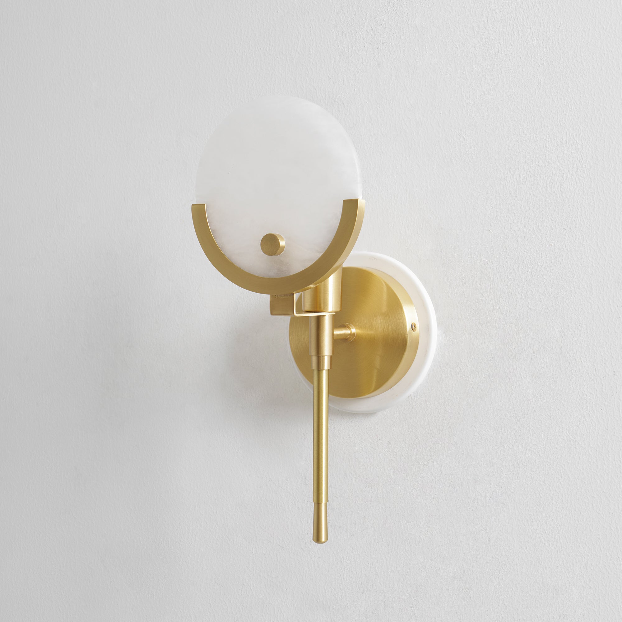 Ljomuvyo Modern Minimalist Brass Alabaster Sconce Wall Lamp - Lamp Copper