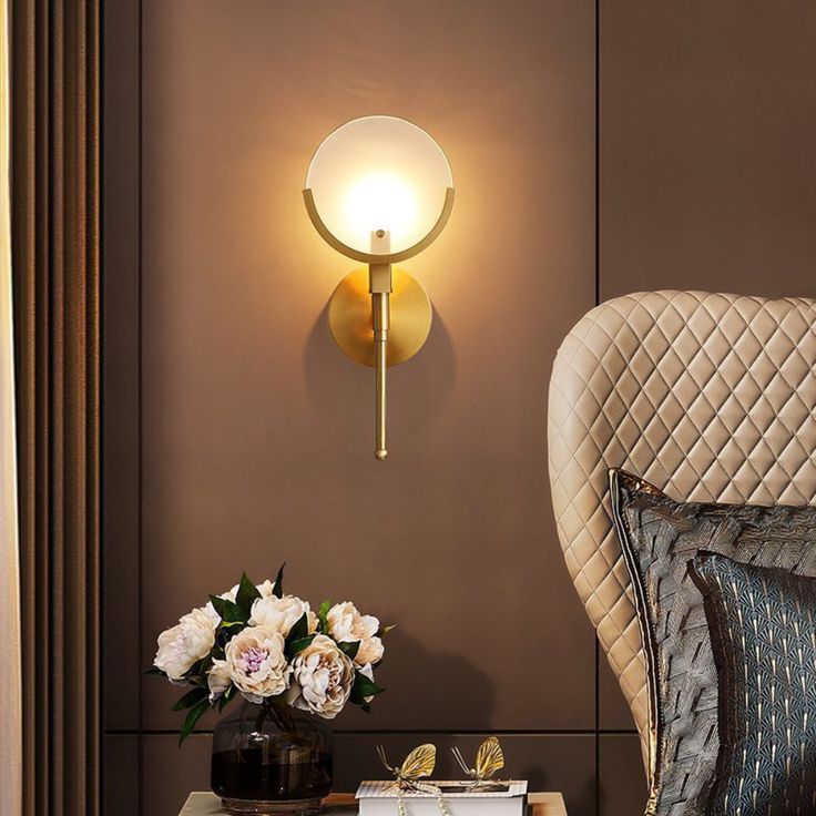 Ljomuvyo Modern Minimalist Brass Alabaster Sconce Wall Lamp - Lamp Copper