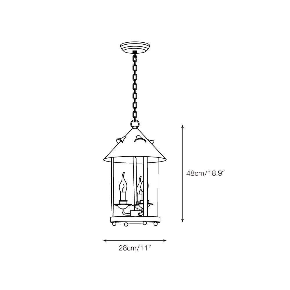 Tinduvyh Vintage Industrial Metal Glass Lantern Pendant Lamp - Lamp Copper