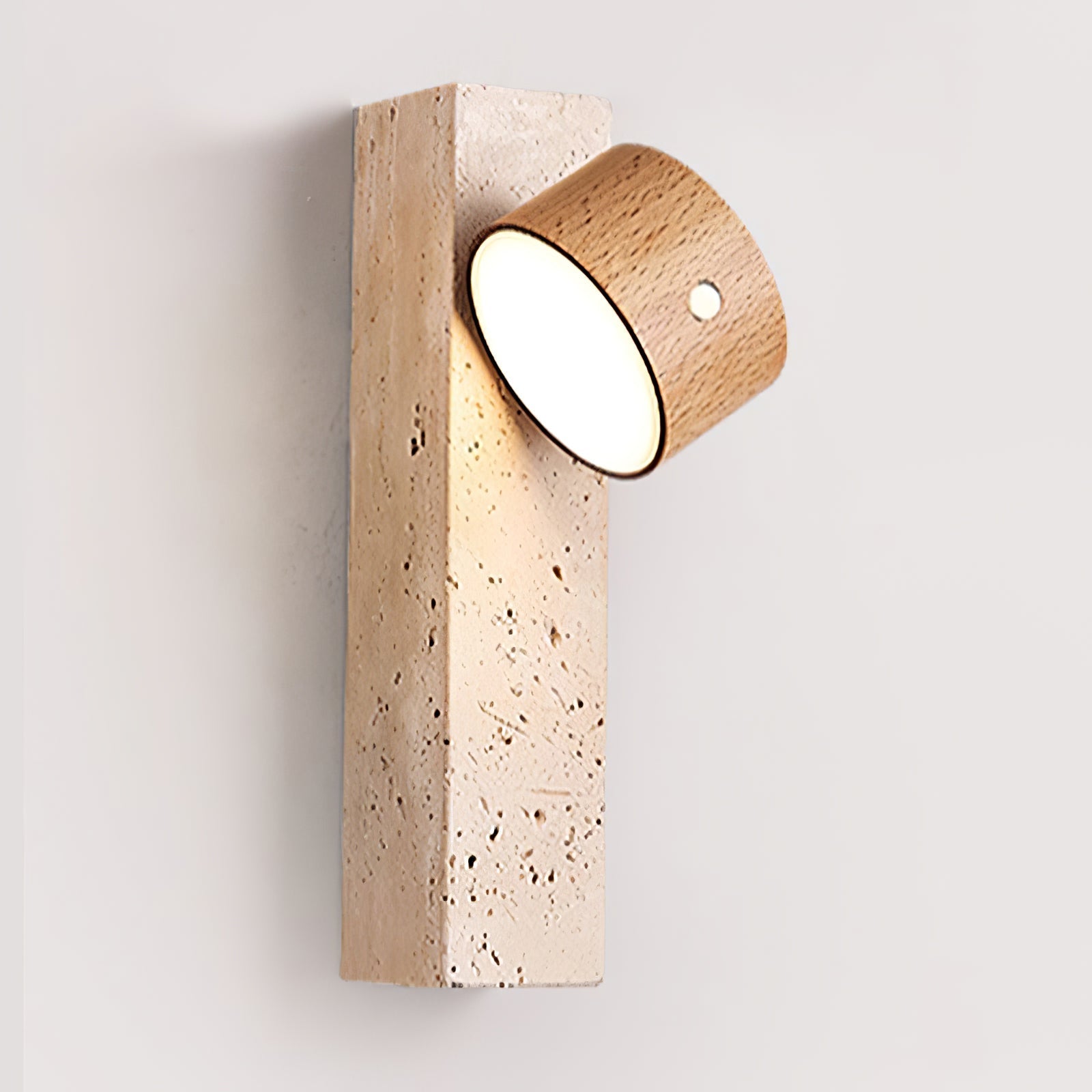 Zarinila Rectangular-Block Travertine Wall Light - Letslighting
