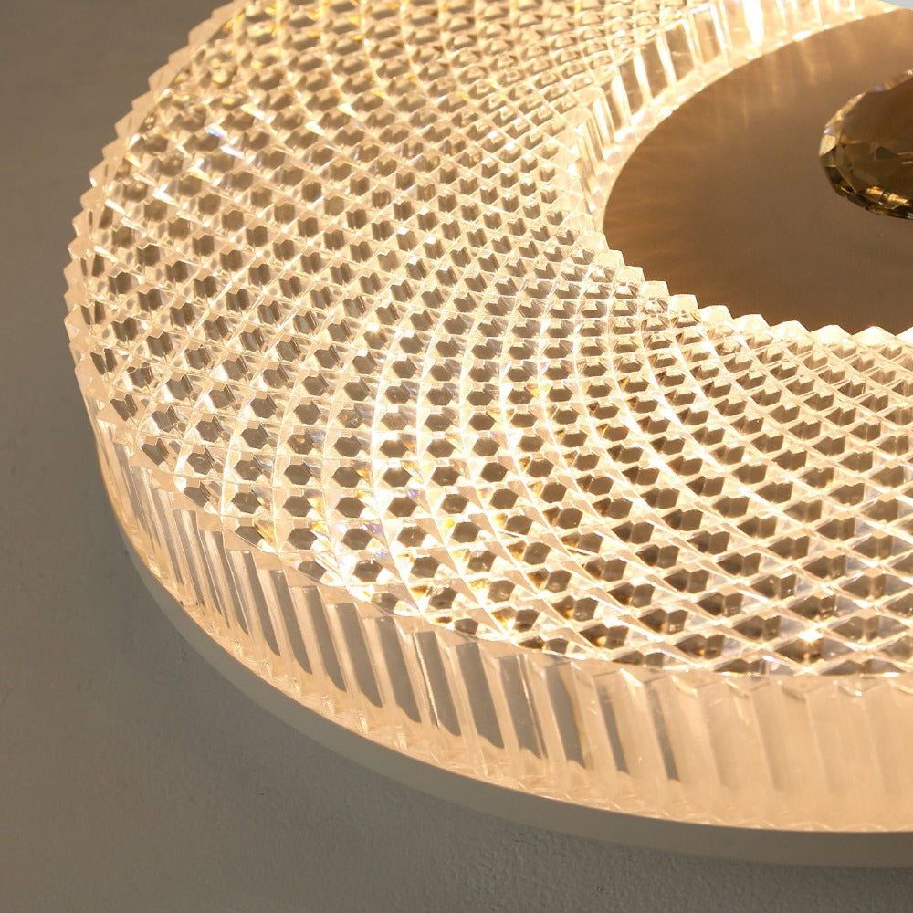 Kristy Plafonnier Moderne Rond LED Blanc/Doré/Noir Chambre à Coucher