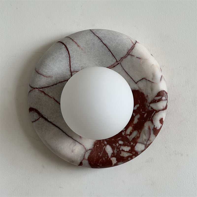 Vomire Premium Nordic Art Red Marble Sconce Wall Lamp - Lamp Copper