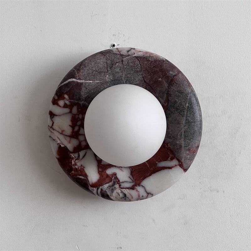 Vomire Premium Nordic Art Red Marble Sconce Wall Lamp - Lamp Copper