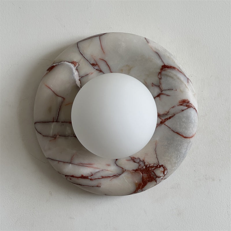 Vomire Premium Nordic Art Red Marble Sconce Wall Lamp - Lamp Copper