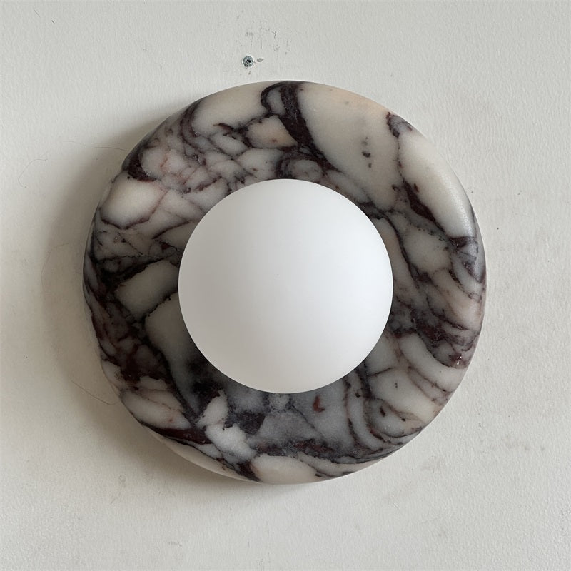 Evenir Modern Minimalist Bvlgari Purple Marble Sconce Wall Lamp - Lamp Copper