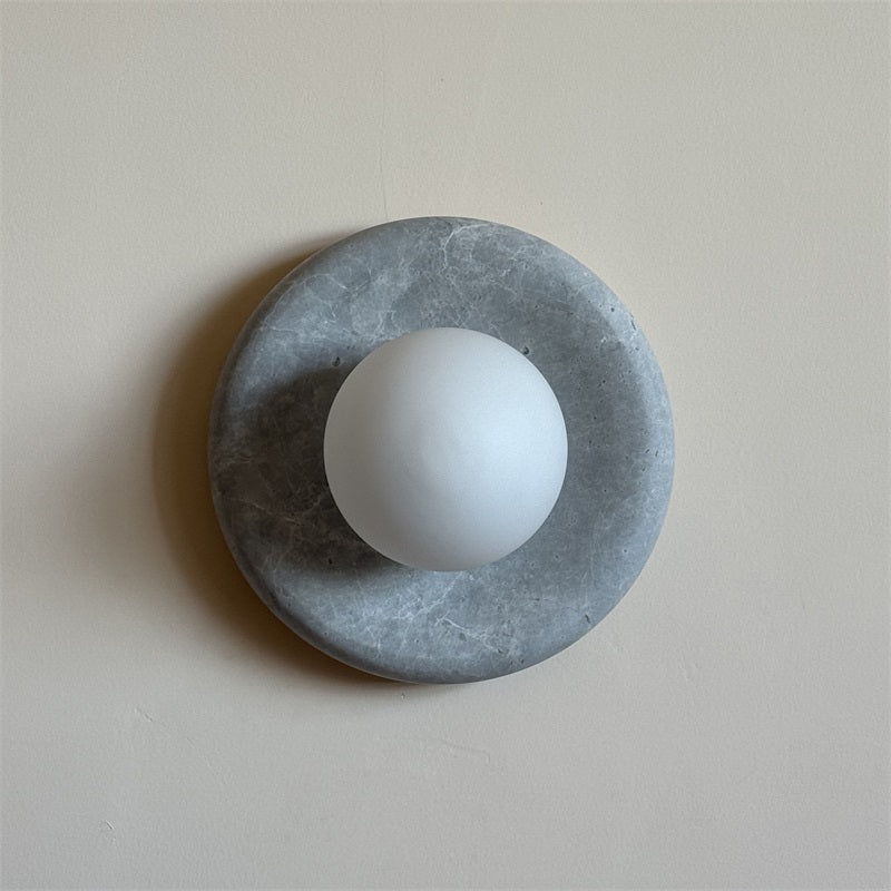 Aurvelyra Nordic Art Classic Grey Glass Marble Sconce Wall Lamp - Lamp Copper