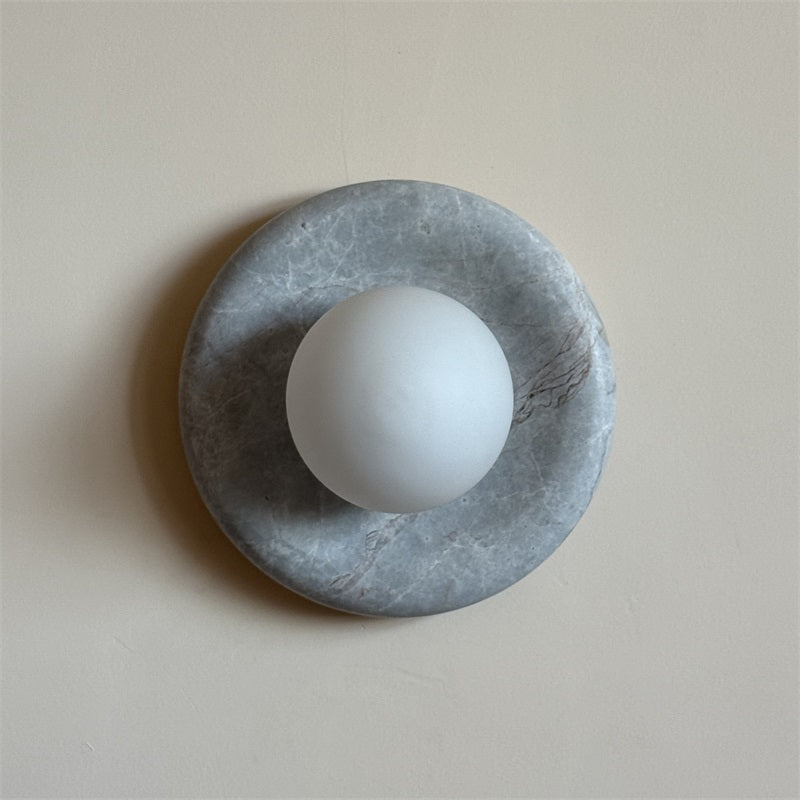 Aurvelyra Nordic Art Classic Grey Glass Marble Sconce Wall Lamp - Lamp Copper