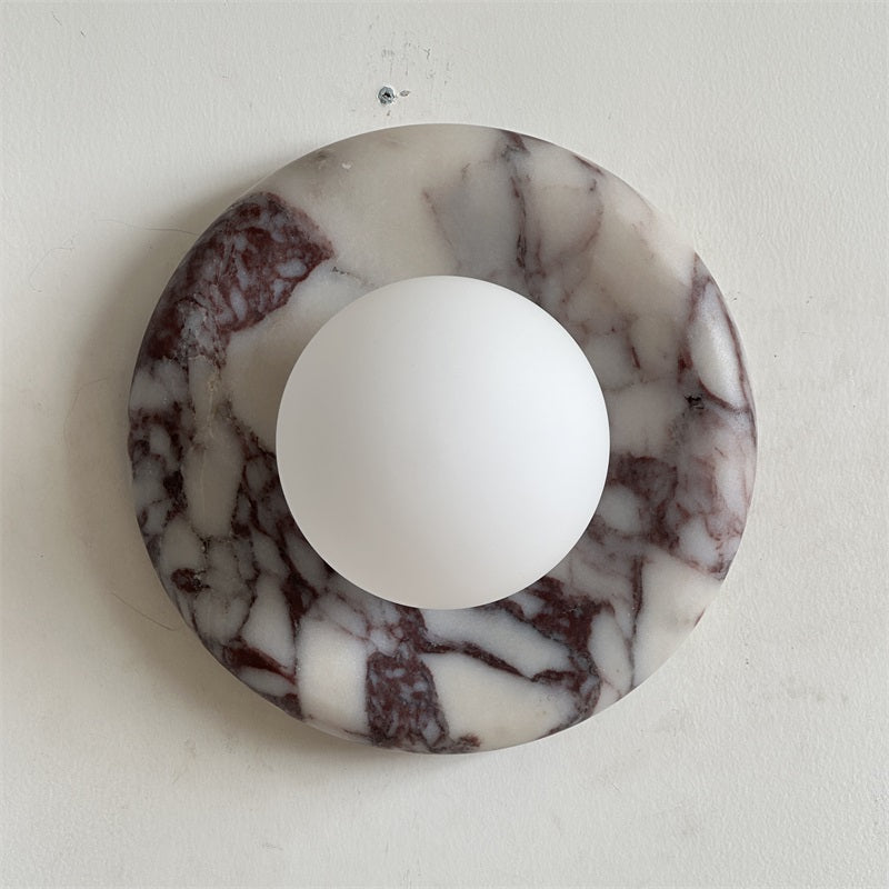 Evenir Modern Minimalist Bvlgari Purple Marble Sconce Wall Lamp - Lamp Copper