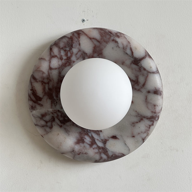 Evenir Modern Minimalist Bvlgari Purple Marble Sconce Wall Lamp - Lamp Copper