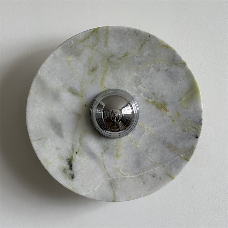 Evvarel Modern Minimalist Green Marble Metal Sconce Wall Lamp - Lamp Copper