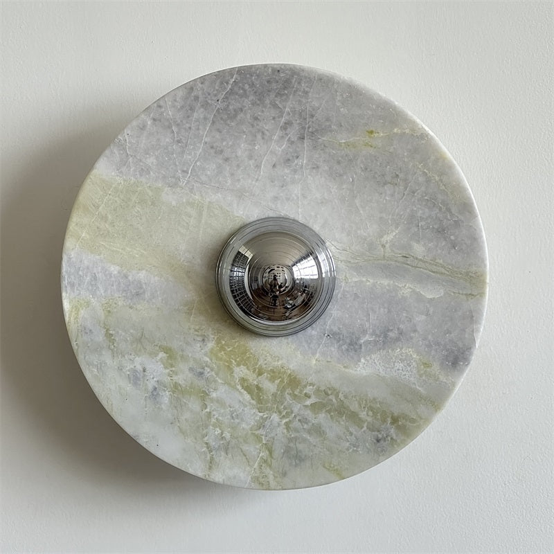 Evvarel Modern Minimalist Green Marble Metal Sconce Wall Lamp - Lamp Copper