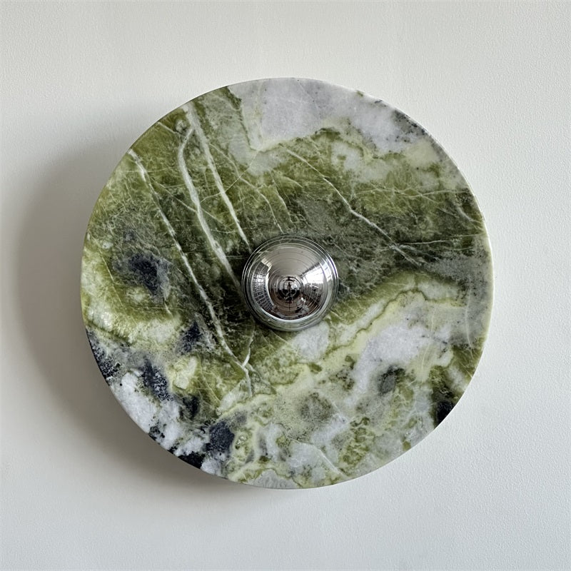 Evvarel Modern Minimalist Green Marble Metal Sconce Wall Lamp - Lamp Copper