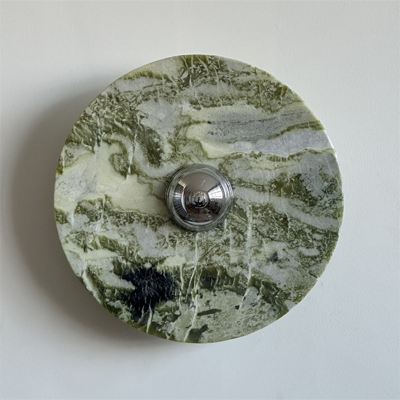 Evvarel Modern Minimalist Green Marble Metal Sconce Wall Lamp - Lamp Copper
