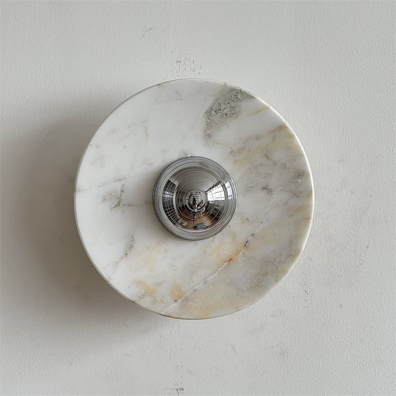 Alba Modern Minimalist Chrome Marble Metal Wall Lamp - Lamp Copper