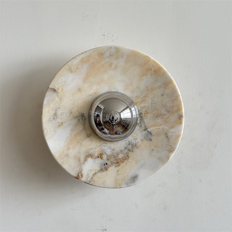 Alba Modern Minimalist Chrome Marble Metal Wall Lamp - Lamp Copper