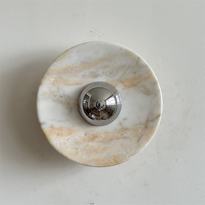Alba Modern Minimalist Chrome Marble Metal Wall Lamp - Lamp Copper