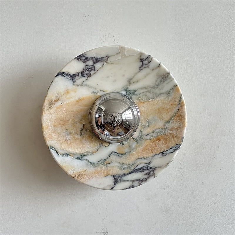 Alba Modern Minimalist Chrome Marble Metal Wall Lamp - Lamp Copper