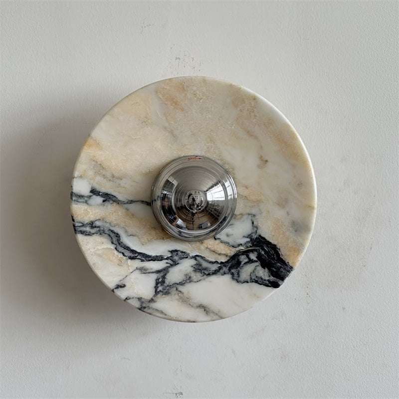 Alba Modern Minimalist Chrome Marble Metal Wall Lamp - Lamp Copper