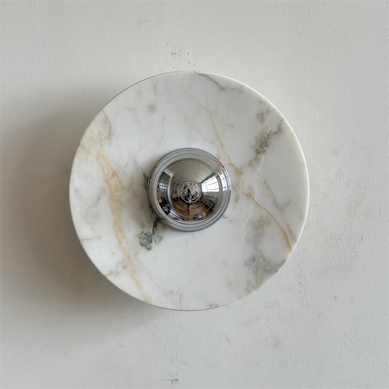 Alba Modern Minimalist Chrome Marble Metal Wall Lamp - Lamp Copper
