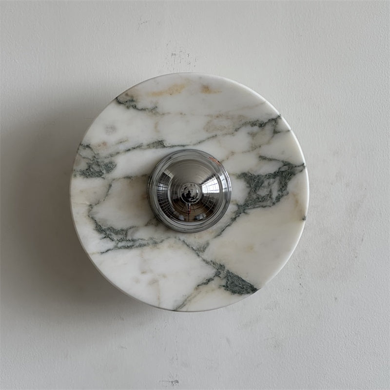 Alba Modern Minimalist Chrome Marble Metal Wall Lamp - Lamp Copper