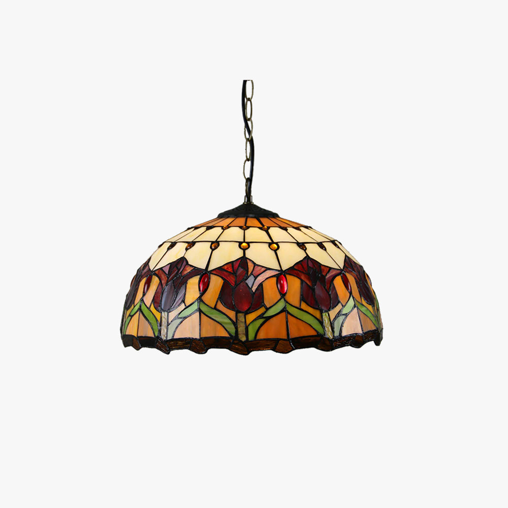Tiffany Rétro Rond Colorée Suspension Verre Chambre À Coucher/Bar