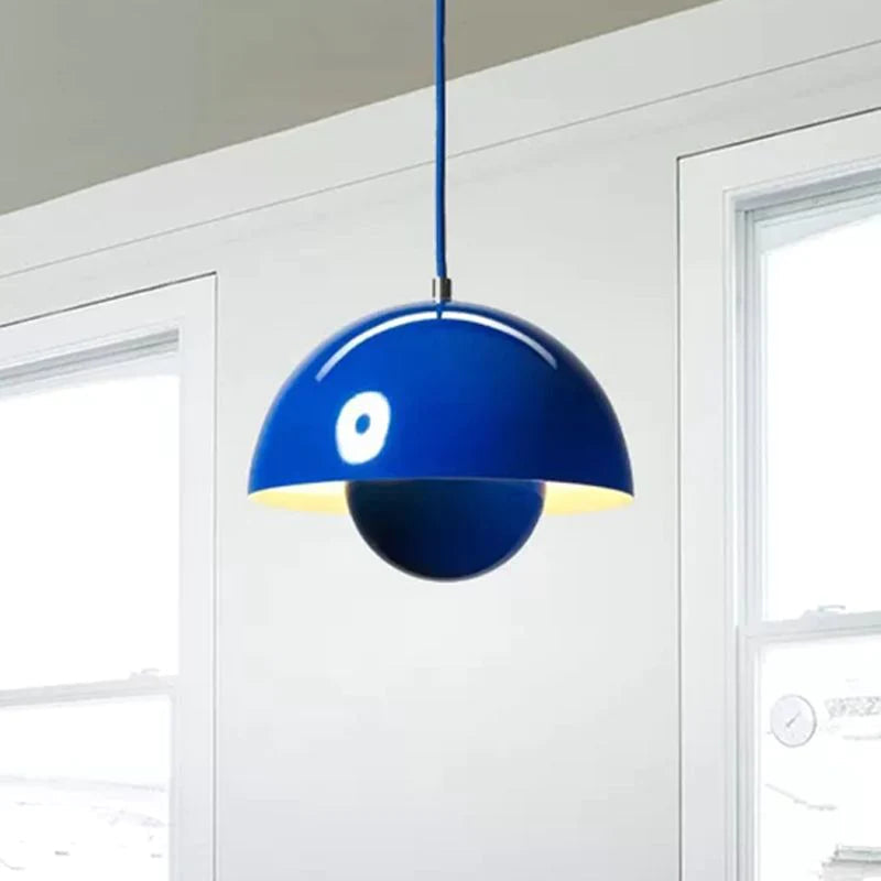 Valentina Suspension Ronde Moderne, Métal, Noir/Blanc/Rouge/Jaune