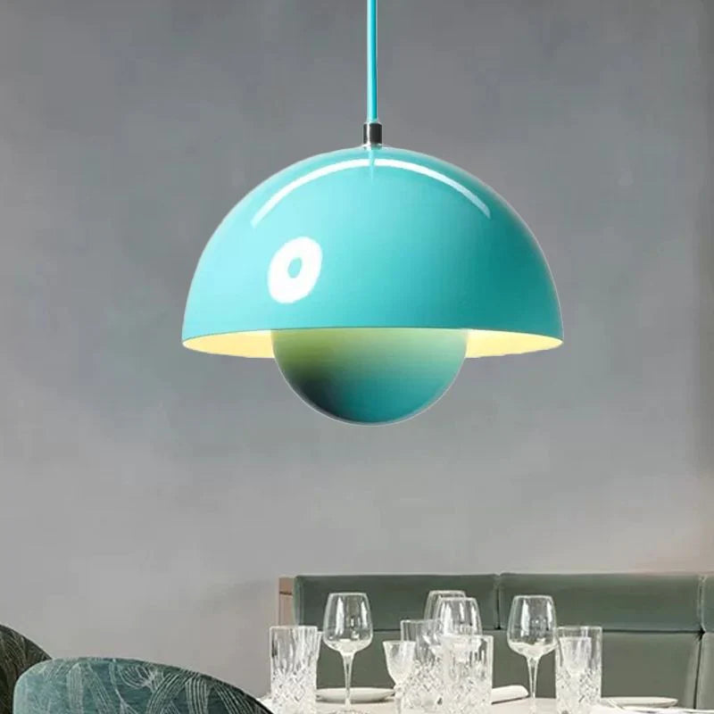 Valentina Suspension Ronde Moderne, Métal, Noir/Blanc/Rouge/Jaune