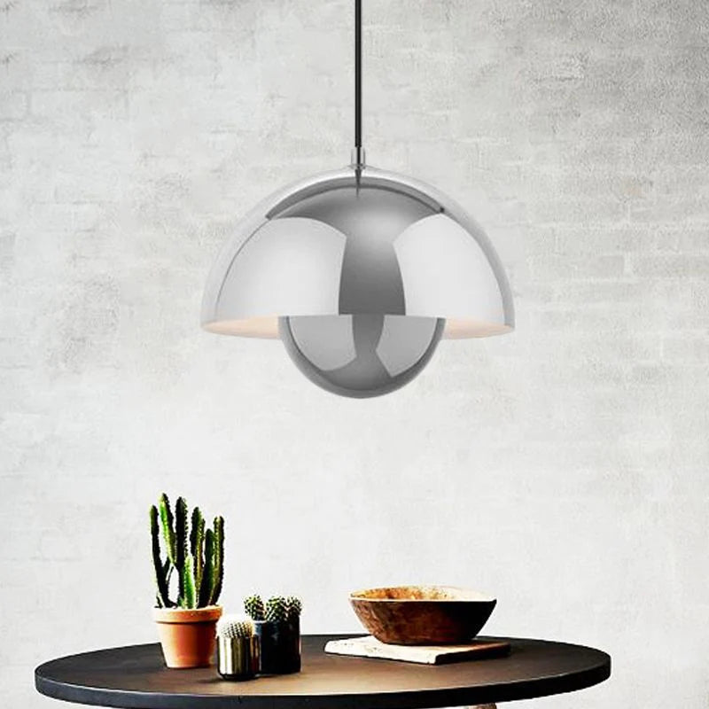 Valentina Suspension Ronde Moderne, Métal, Noir/Blanc/Rouge/Jaune