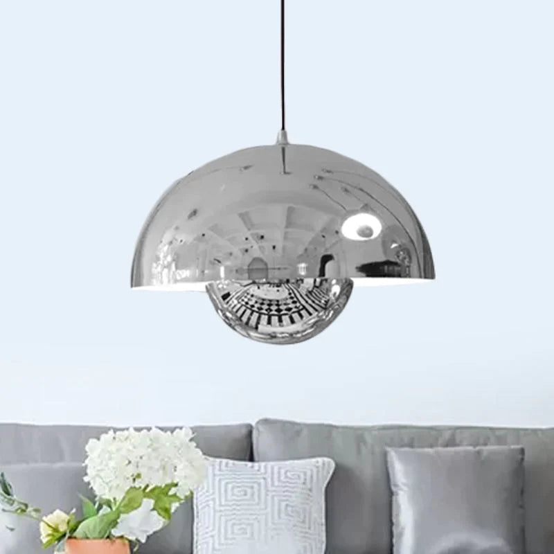 Valentina Suspension Ronde Moderne, Métal, Noir/Blanc/Rouge/Jaune