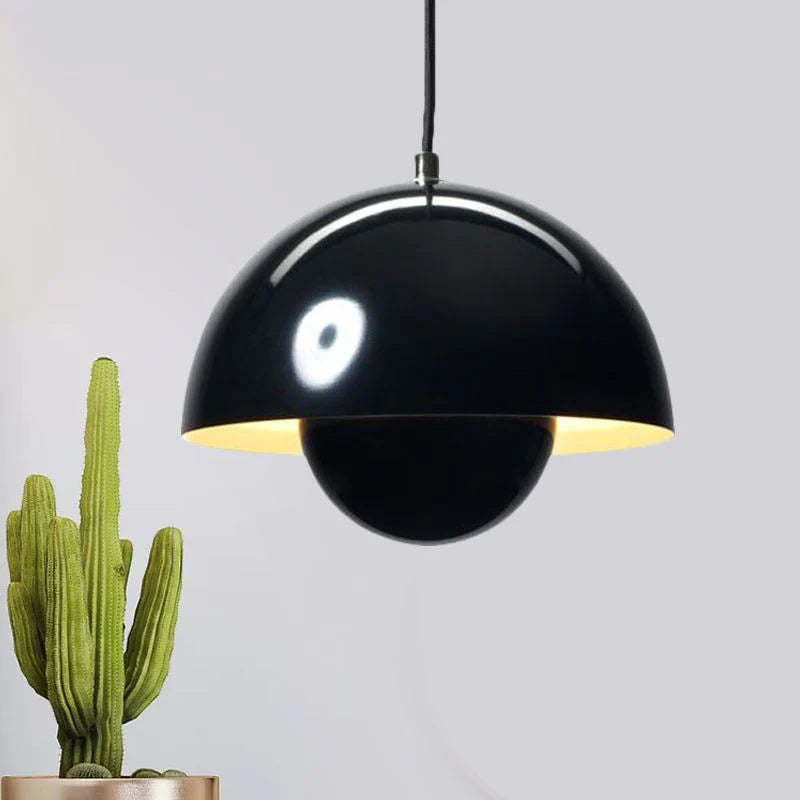Valentina Suspension Ronde Moderne, Métal, Noir/Blanc/Rouge/Jaune