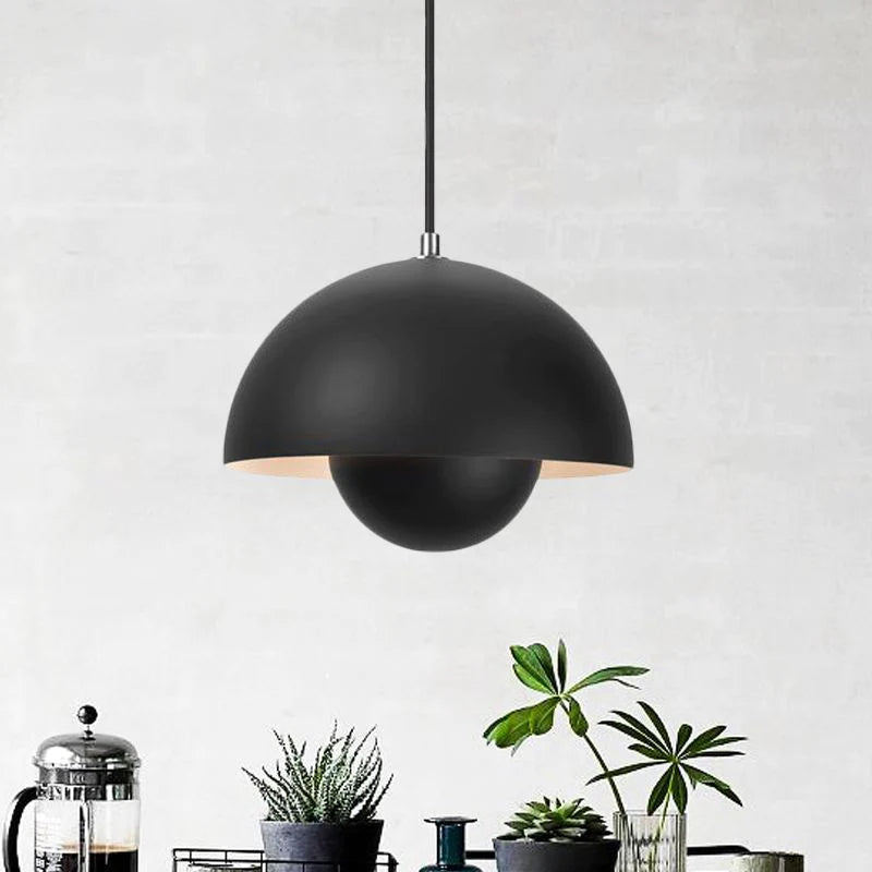 Valentina Suspension Ronde Moderne, Métal, Noir/Blanc/Rouge/Jaune