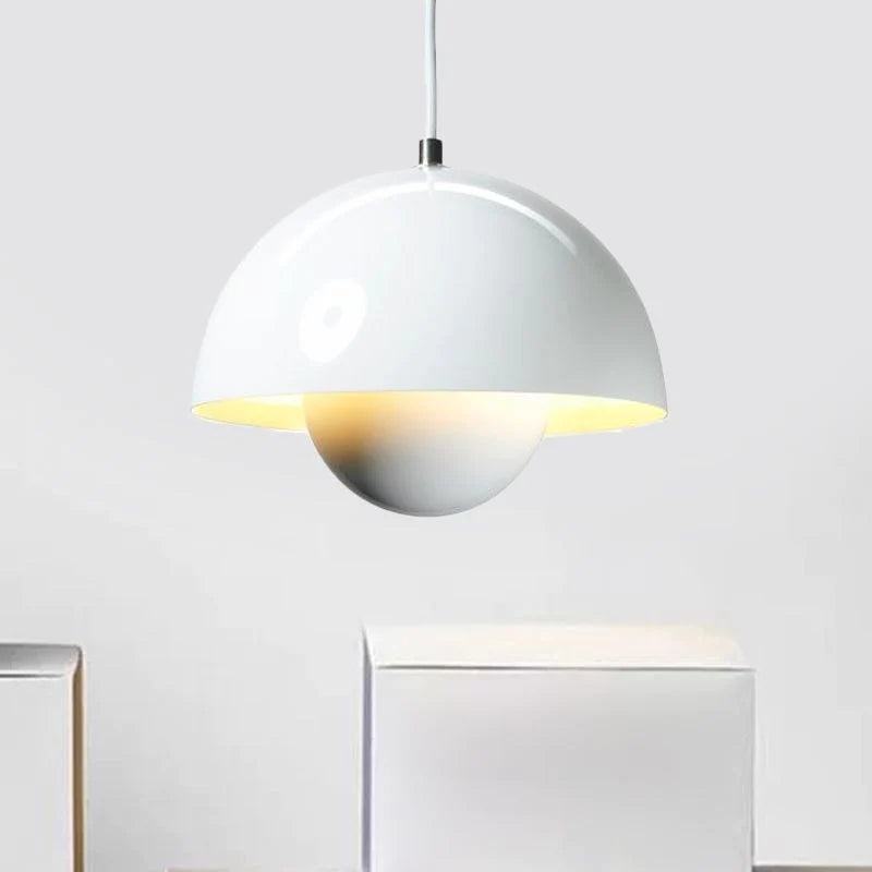 Valentina Suspension Ronde Moderne, Métal, Noir/Blanc/Rouge/Jaune