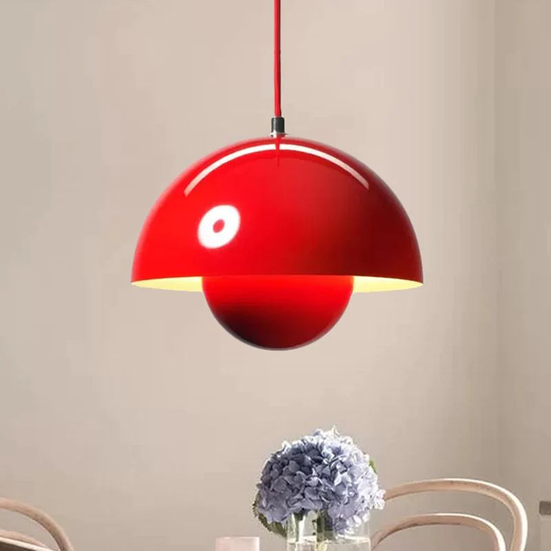 Valentina Suspension Ronde Moderne, Métal, Noir/Blanc/Rouge/Jaune