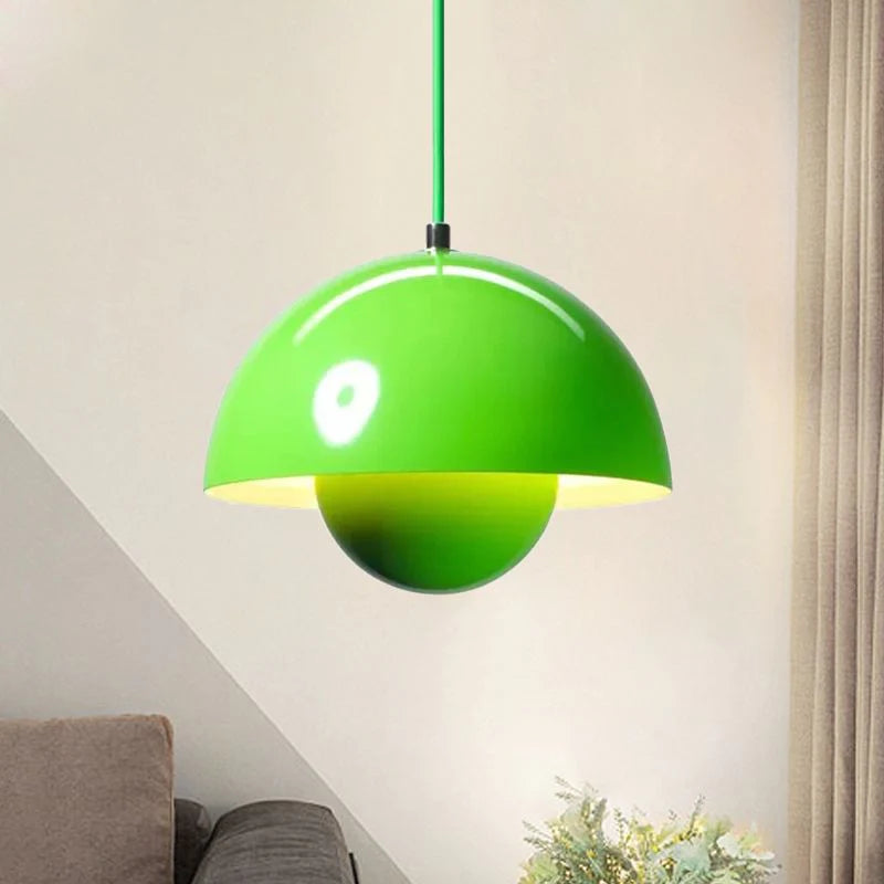Valentina Suspension Ronde Moderne, Métal, Noir/Blanc/Rouge/Jaune